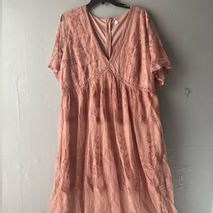 Pink Blush lace maxi dress
